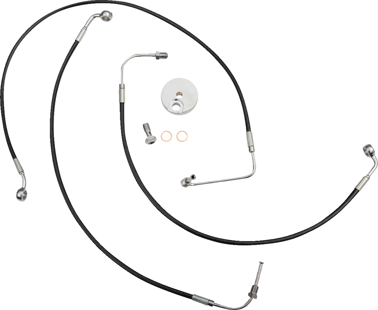 La choppers Brake Line - 12" - 14" Ape Hanger Handlebars - Black Harley Davidson