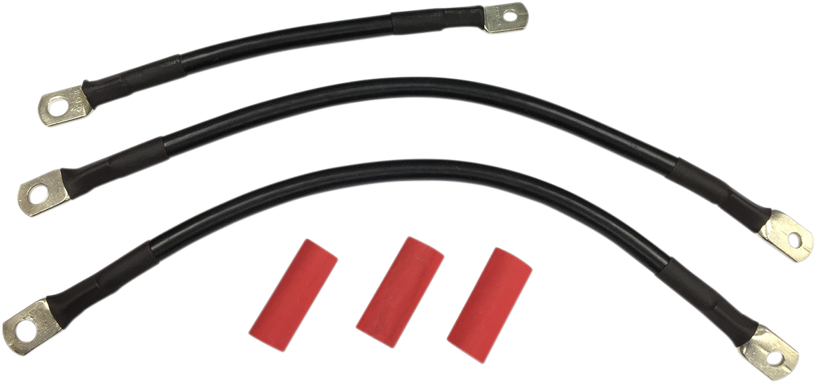 Drag specialties Black Battery Cable Set - '93-'08 FL Harley Davidson