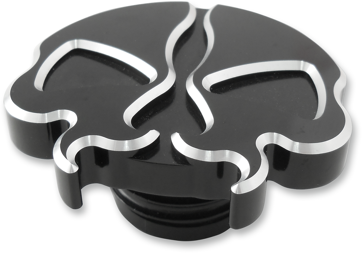 Drag specialties Gas Cap - Non-Vented - Split Skull - Black Harley Davidson
