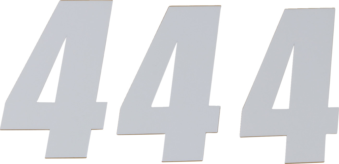 D'cor visuals SX Plate Number - #4 - White - 6"