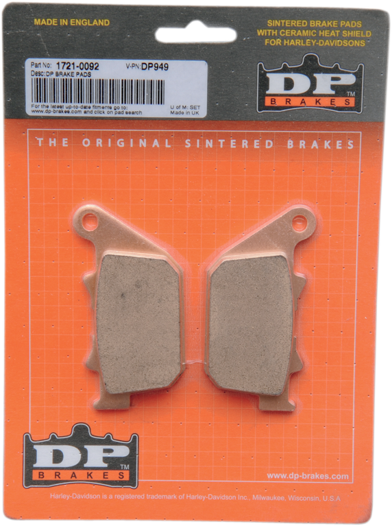 DP Brakes Sintered Rear Brake Pads For Harley Sportster 2004-2013