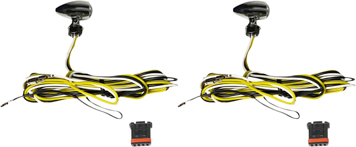 Custom dynamics Micro Turn Signals - Dual - Amber/White - Chrome