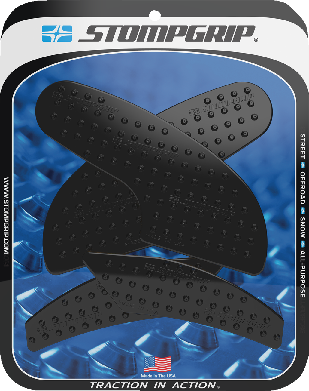 Stompgrip Traction Pad Tank Grips - Volcano - Black - Supersport 950/S 2021-2024 Ducati Supersport 950 / 2021-2024 Ducati SuperSport 950 S