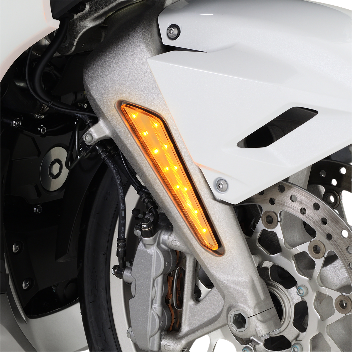 Show chrome LED Marker Lights - Clear Lens/Amber LEDs - GL1800 Honda