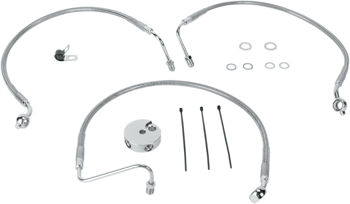Drag specialties Brake Line - Front (Lower/Upper) - Stainless Steel Harley Davidson