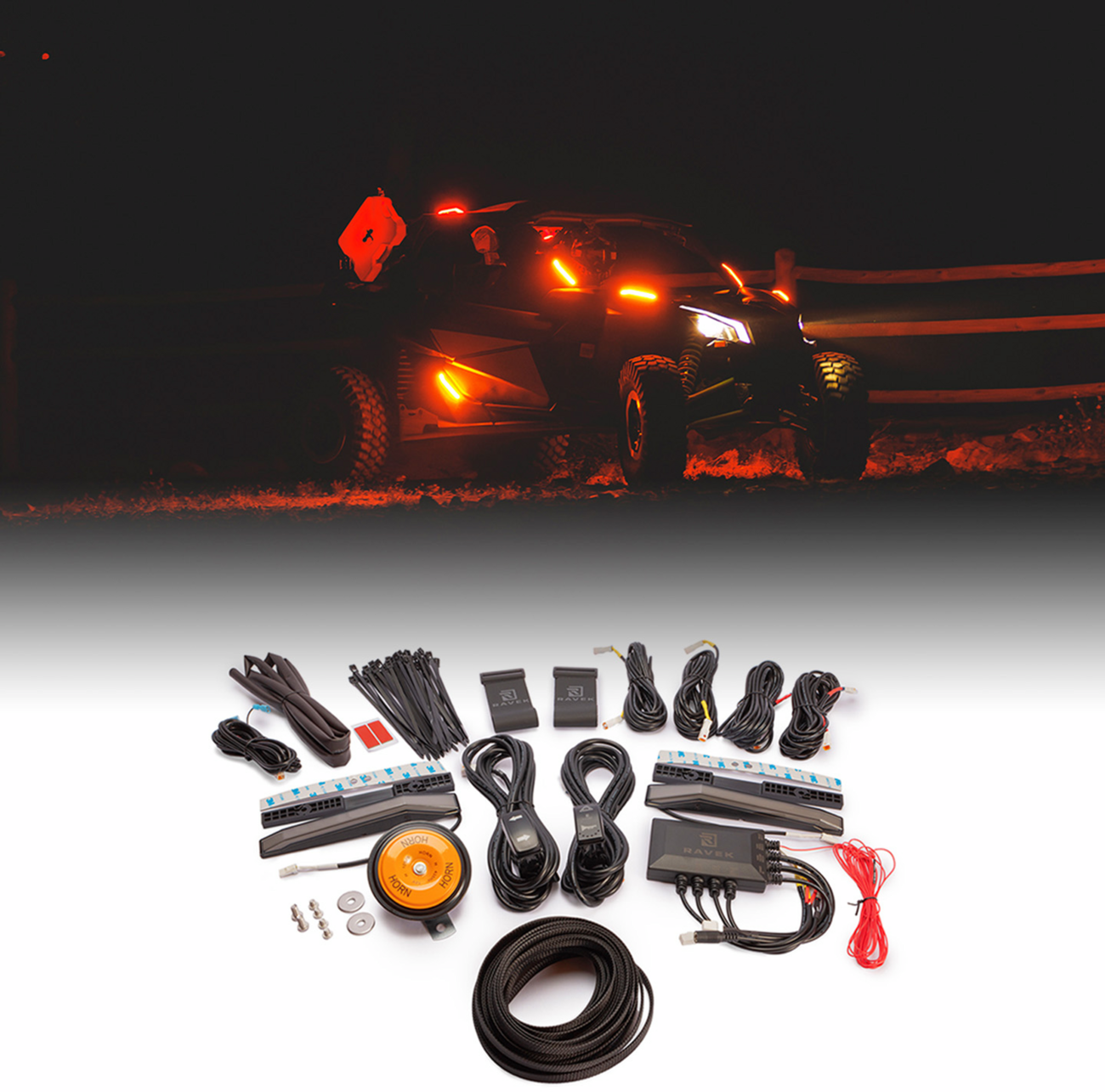Ravek Auto-Cancel Turn Signal Kit w/White Running Lights Can-Am Maverick X3 2020-2025