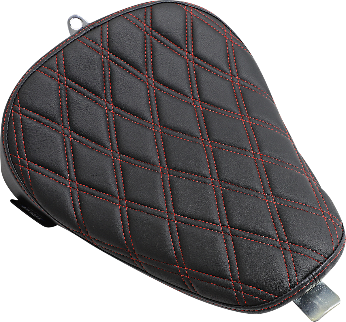 Drag specialties seats Bobber Solo Seat - Double Diamond - Red Stitch - '10-'22 XL Harley Davidson