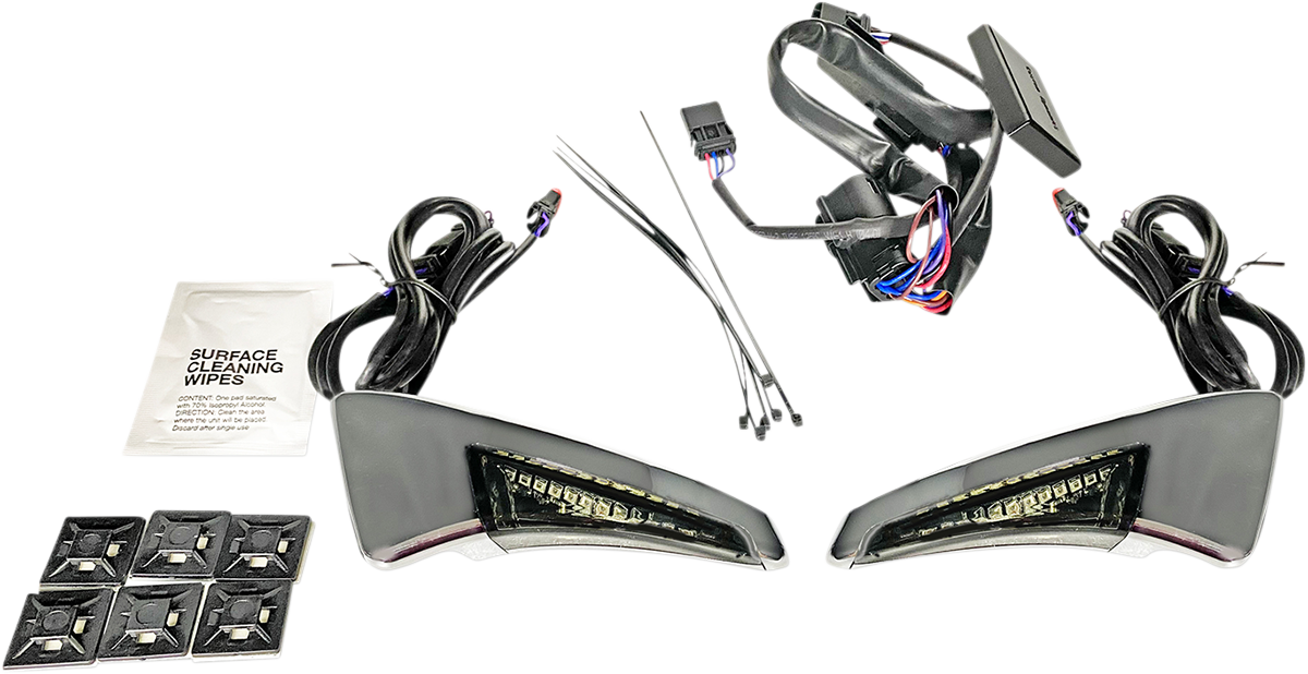 Custom Dynamics Backrest Chrome Smoke Lights 2014-2022 Harley Touring Models
