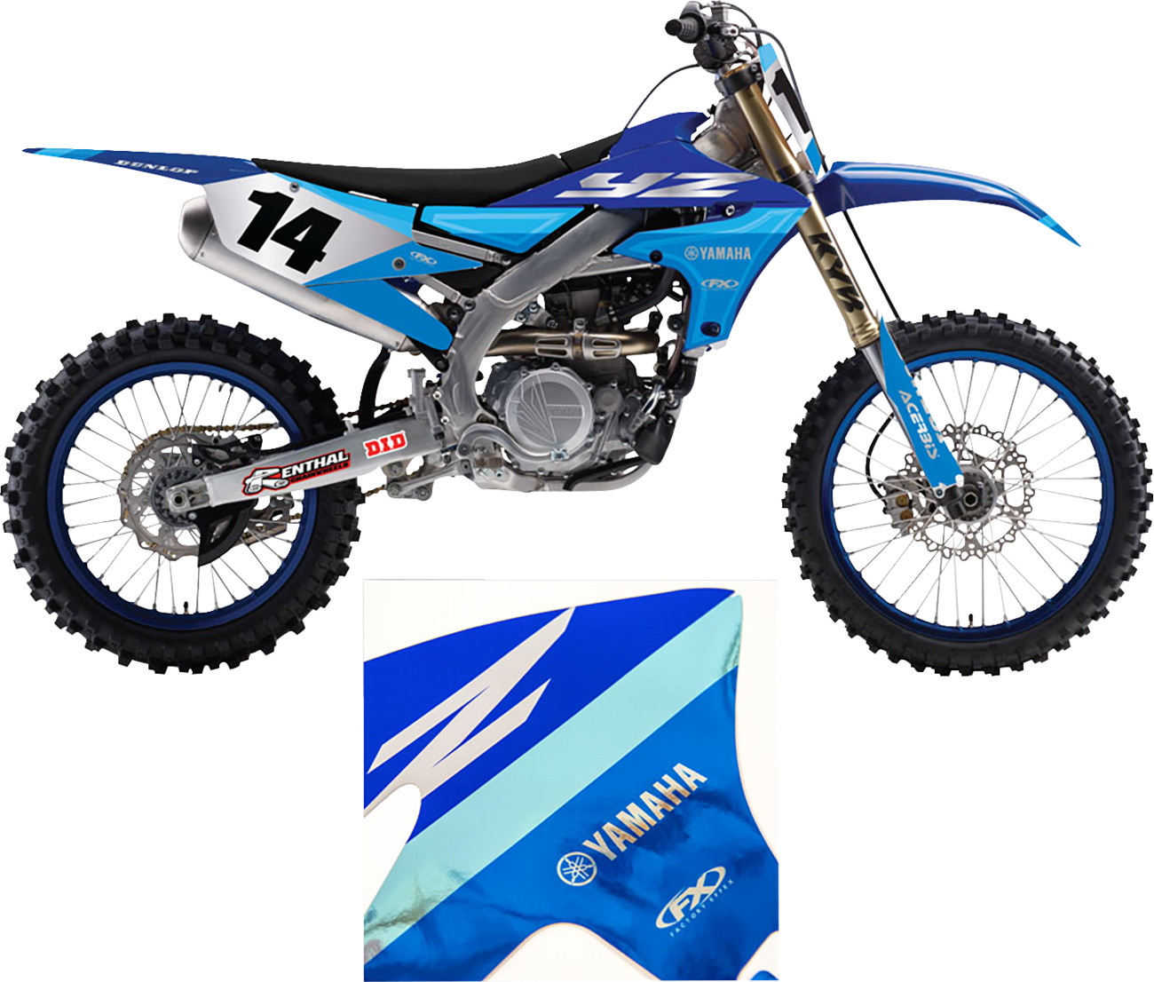 Factory Effex Candy Chrome Shroud / Airbox Graphics Kit Yamaha YZ250F / FX / YZ450F / FX 2023-2025