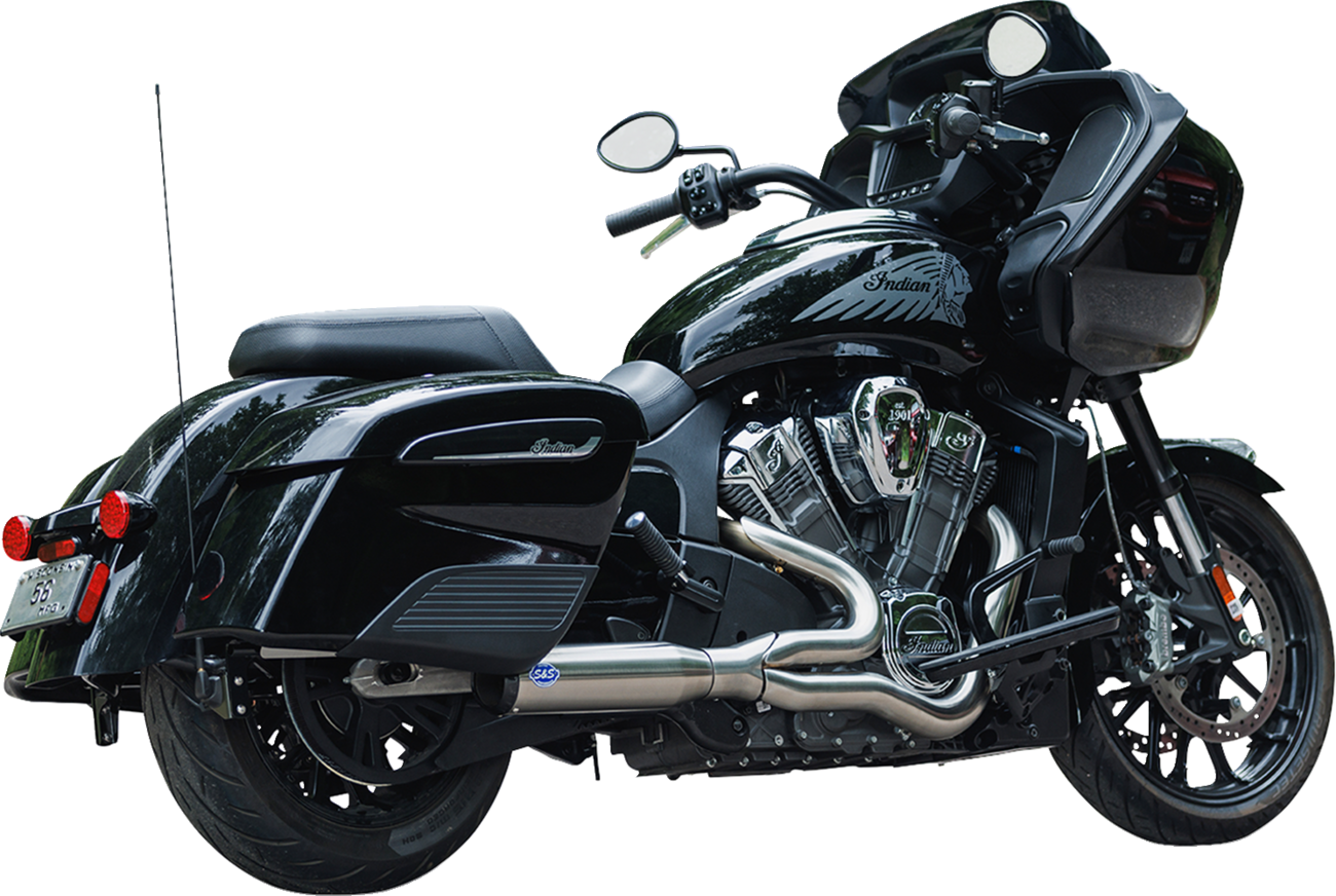 S&s cycle 2-into-1 Qualifier Exhaust System - 50-State - Brushed - Stainless Steel Indian