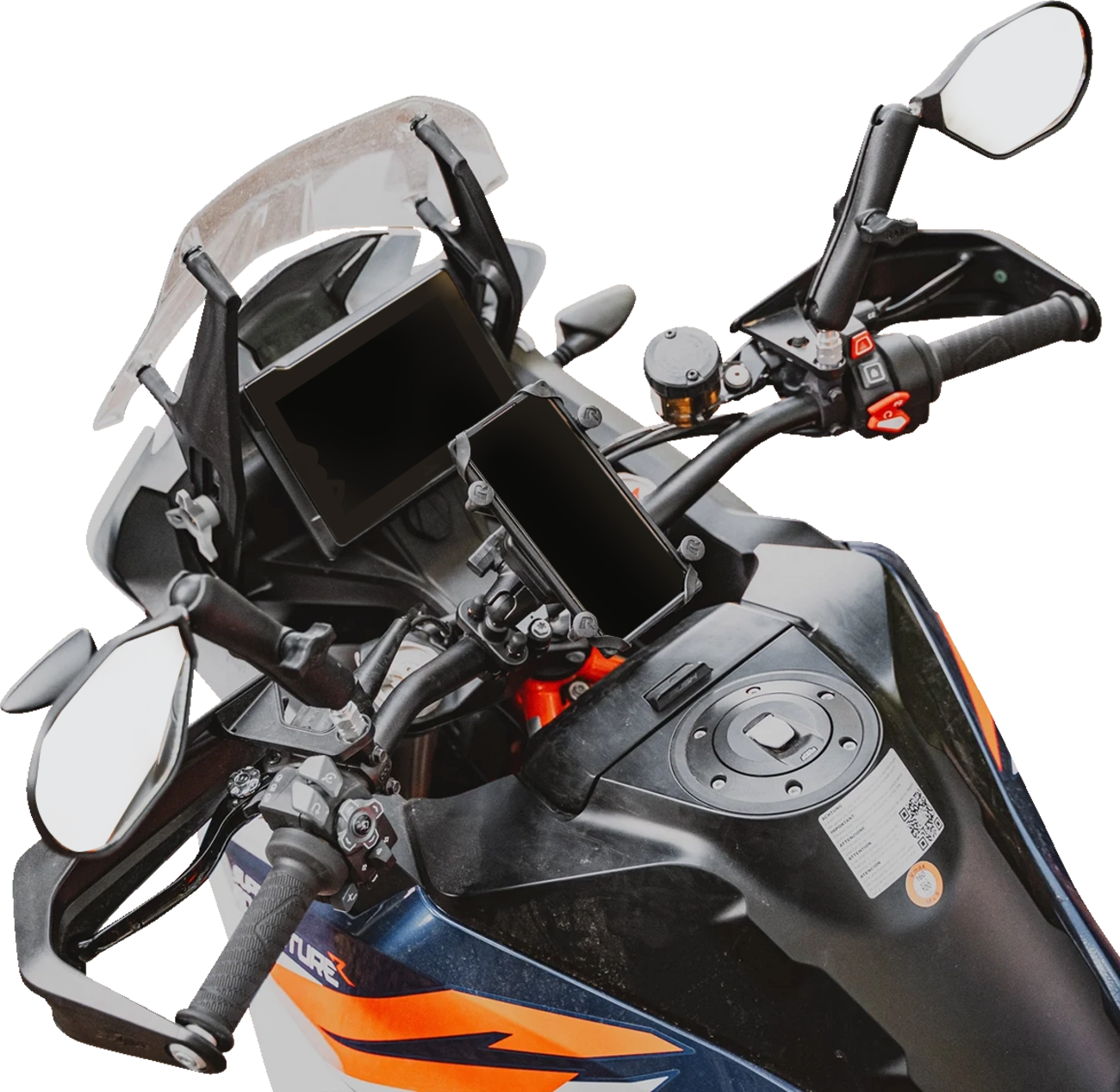 Ram mounts Tough-Mirror™ - Side View - Oval - Black - Left/Right with Ball