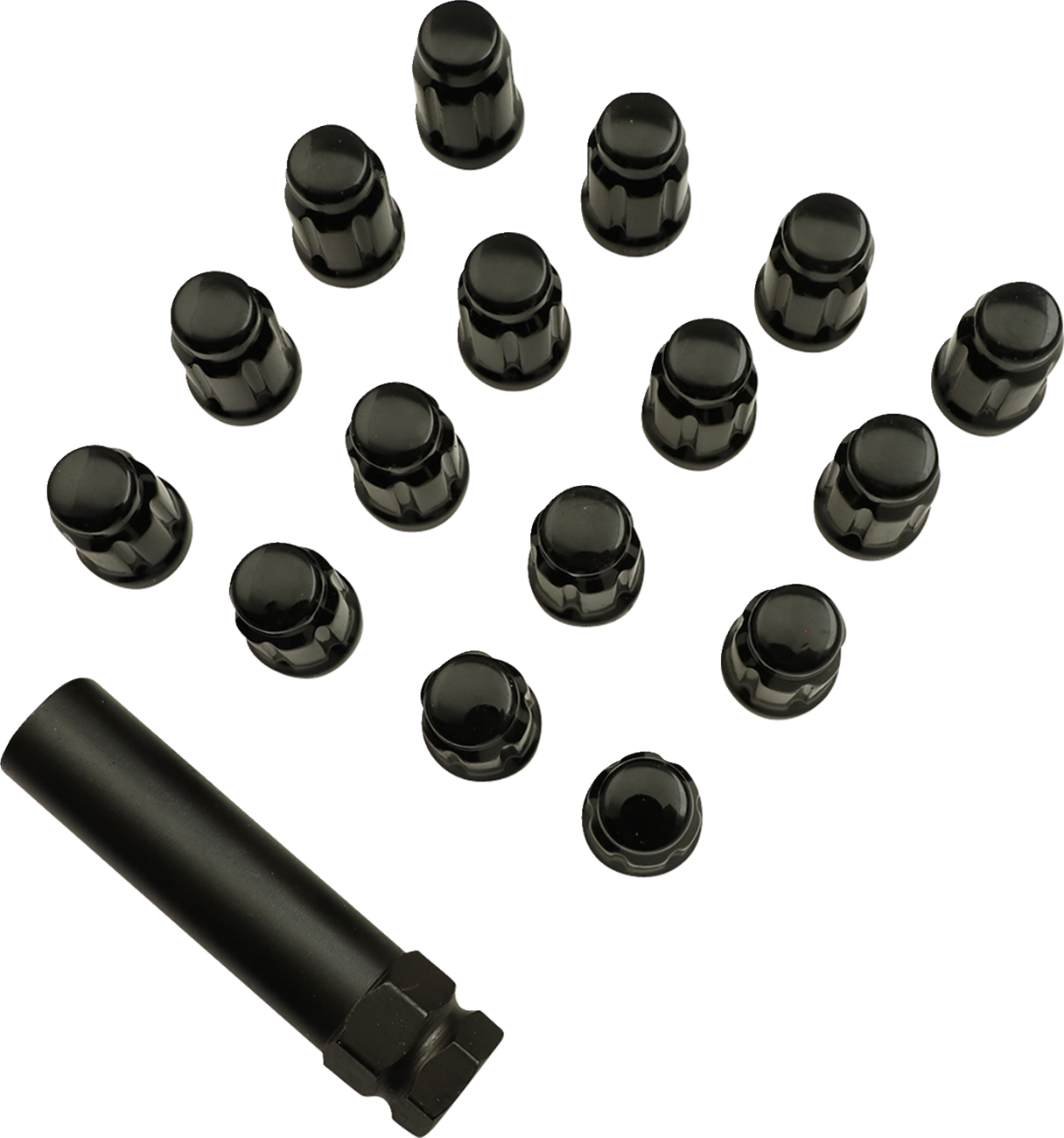 Moose offroad Lug Nuts - Splined - 12 mm x 1.5" - Black - 16 Pack