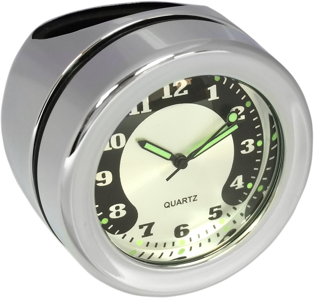 Drag specialties Handlebar Mount Clock - Chrome - For 1.25" Bar