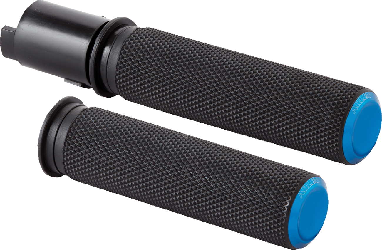 Arlen ness Knurled Grips - TBW - Blue Harley Davidson