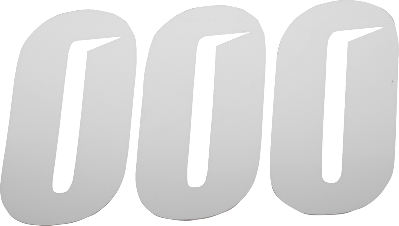 D'cor visuals Slash Number Plate - #0 - White - 7"