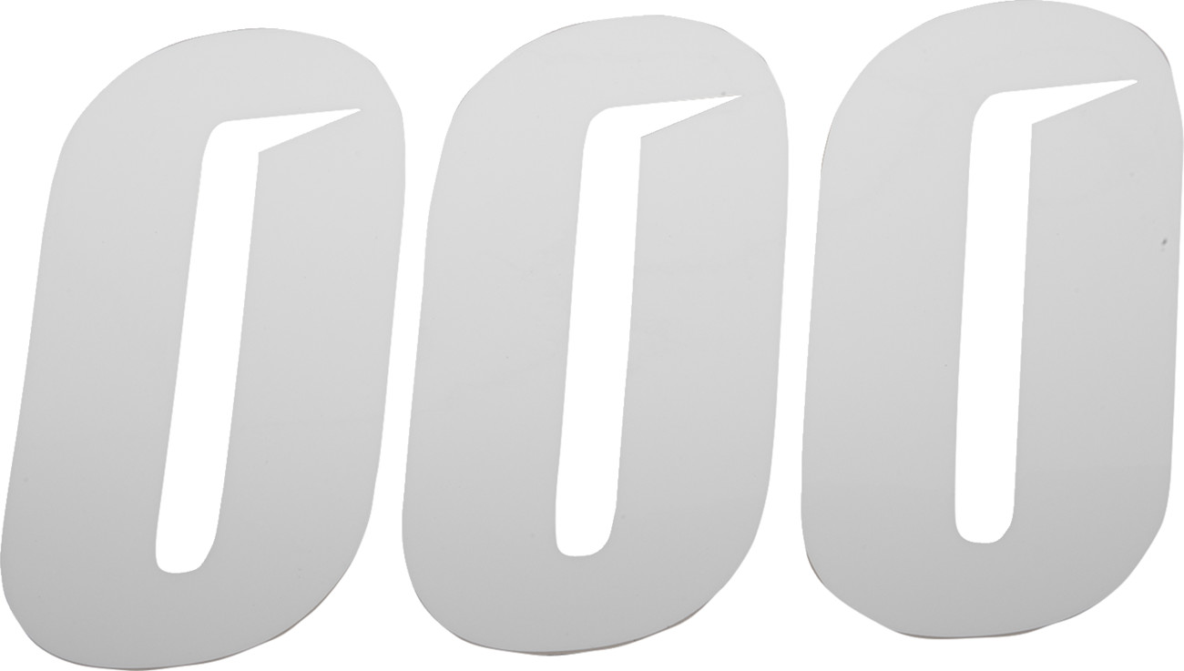 D'cor visuals Slash Number Plate - #0 - White - 7"