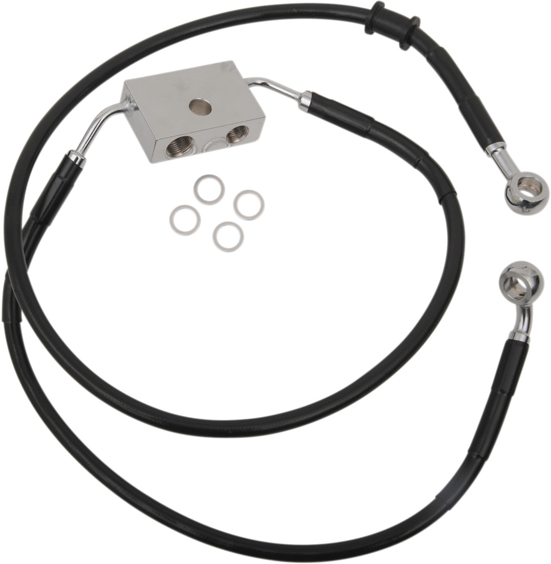 Drag specialties Brake Line - Front - +10" - Black - XL 2014-2022 Harley Davidson XL1200X Forty-Eight