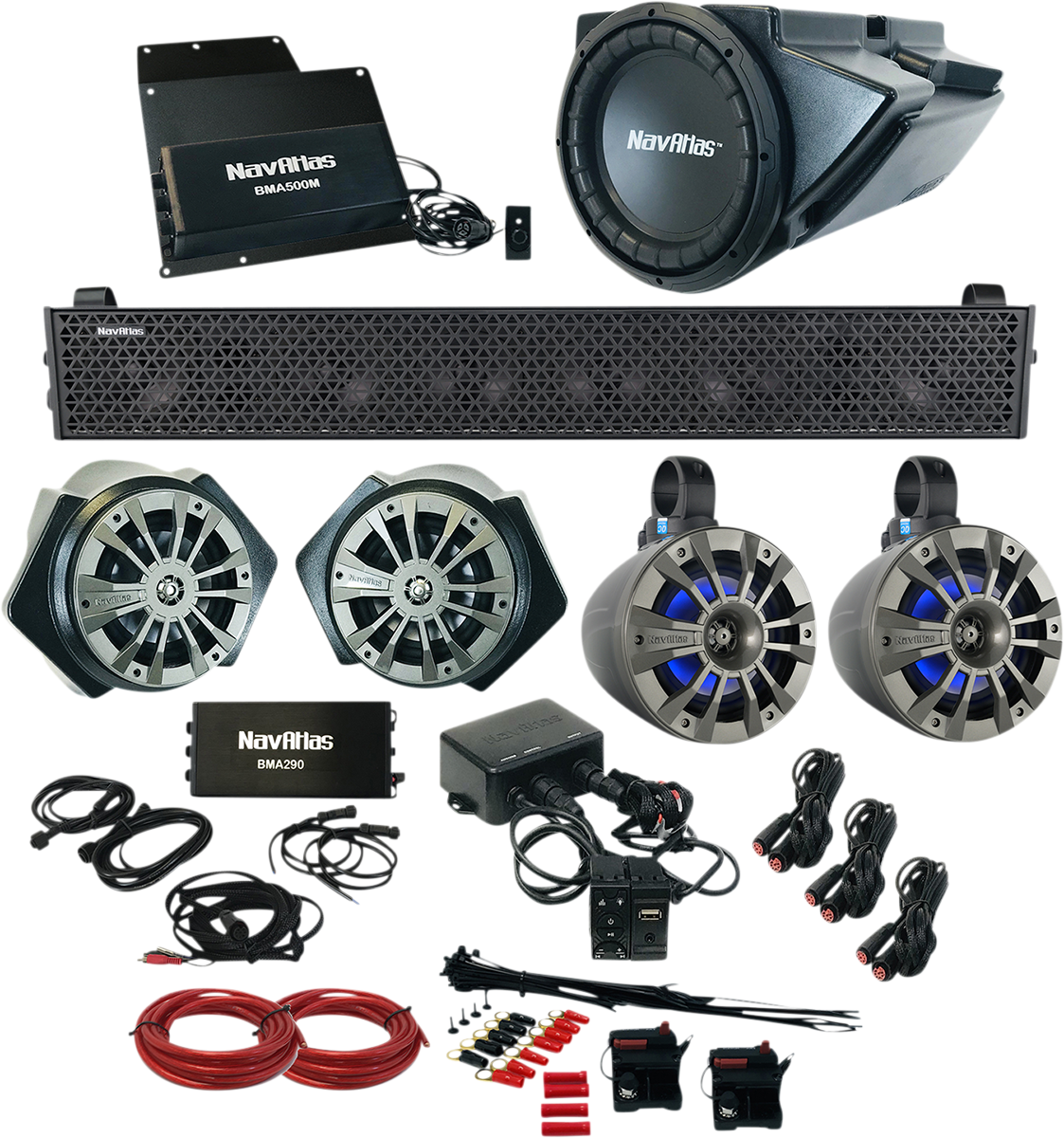 NavAtlas Zone 5 Audio Kit With Bluetooth Rocker Switch Polaris RZR 4 XP / 1000 / Turbo 2019-2022