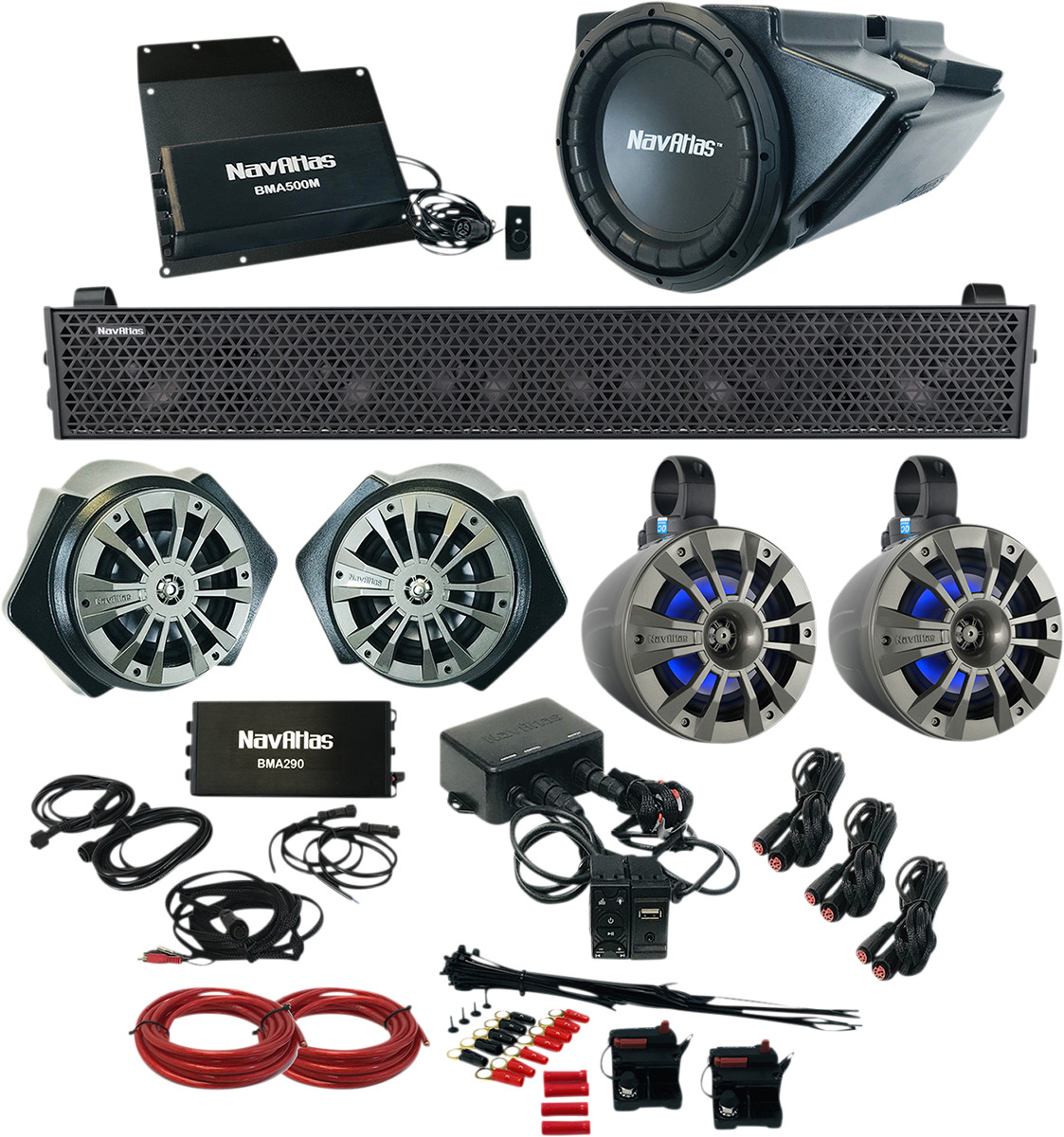NavAtlas Zone 5 Audio Kit With Bluetooth Rocker Switch Polaris RZR 4 XP / 1000 / Turbo 2019-2022