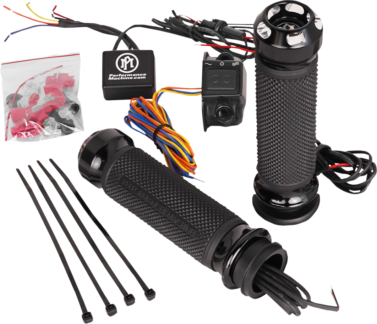 Performance Machine Apex Heated Grips For Harley With Throttle By Wire