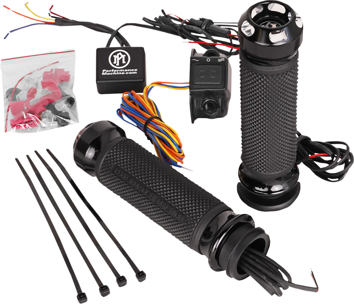 Performance Machine Apex Heated Grips For Harley With Throttle By Wire