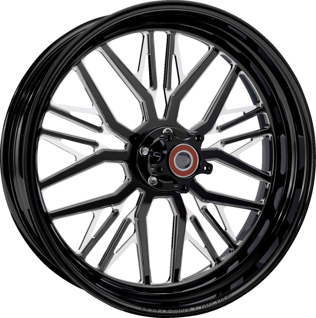 Performance machine (pm) Wheel - Phatour - Front - Dual Disc/without ABS - Black/Contrast Cut Platinum - 18x5.5 Harley Davidson