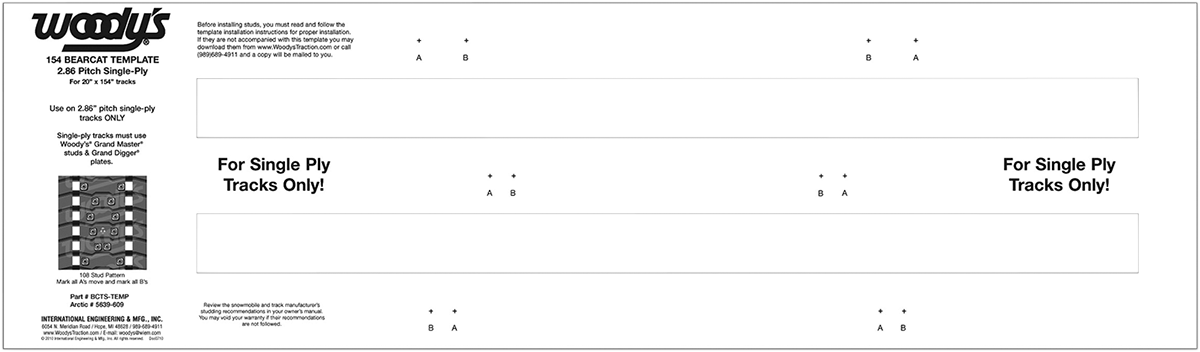 WOODY'S Studding Template