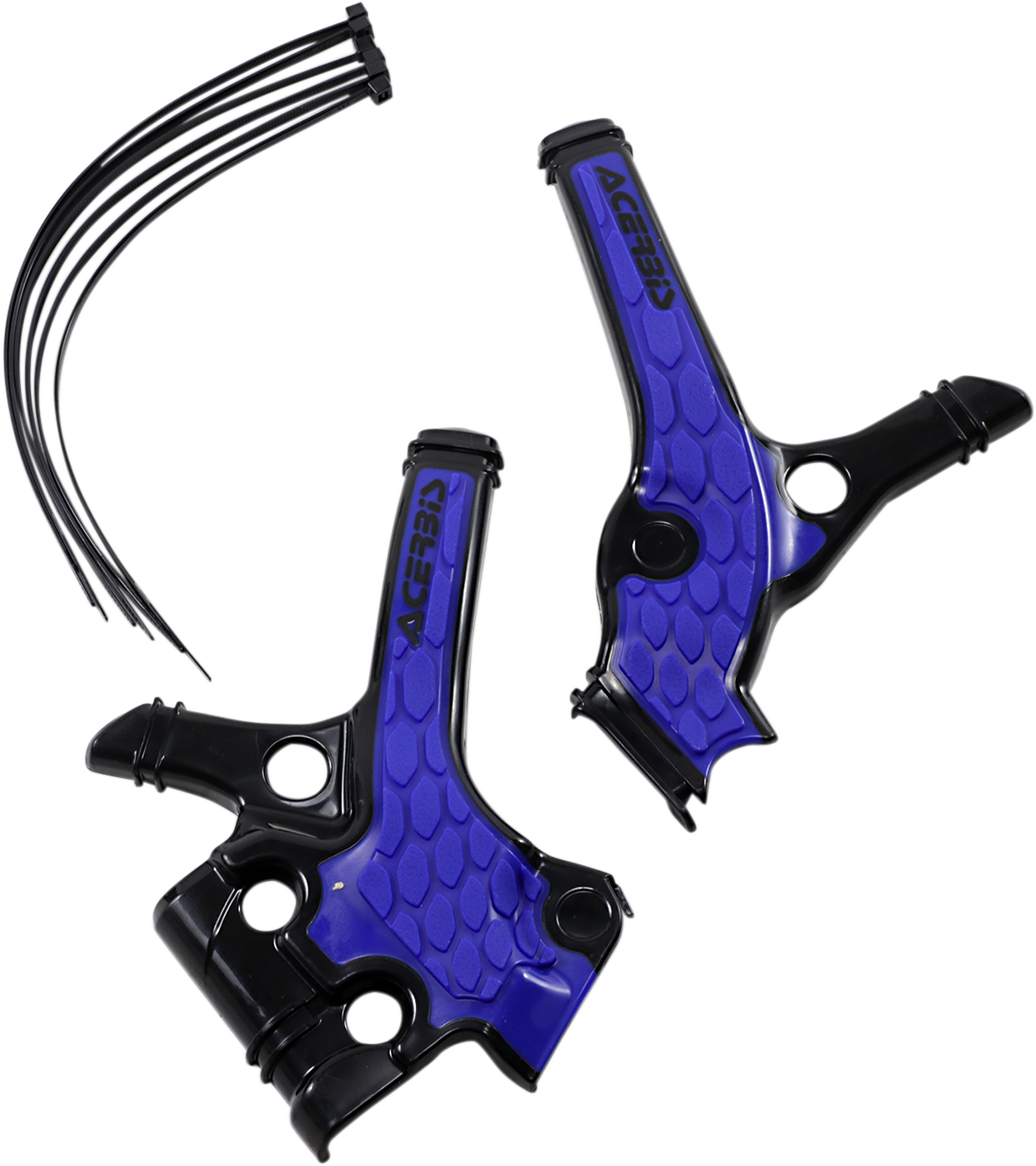 Acerbis X-Grip Frame Guards - Black/Blue - YZ 65 2018-2025 Yamaha YZ65