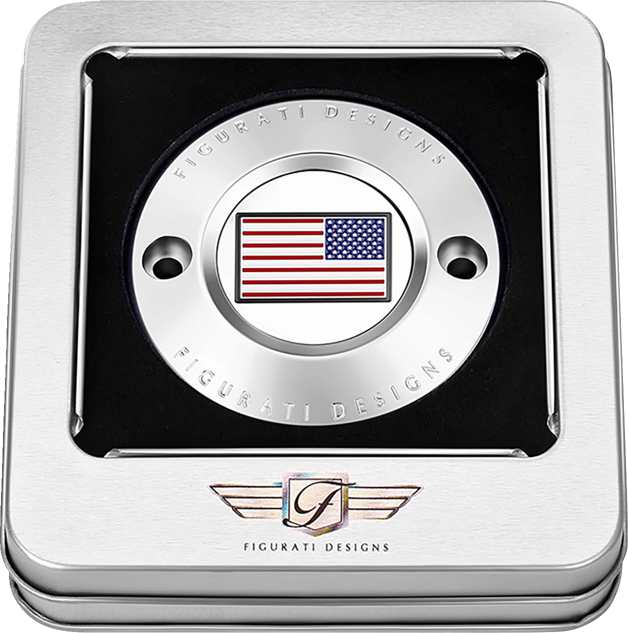 Figurati Designs American Flag Timing Cover For Harley M8 2017-2025