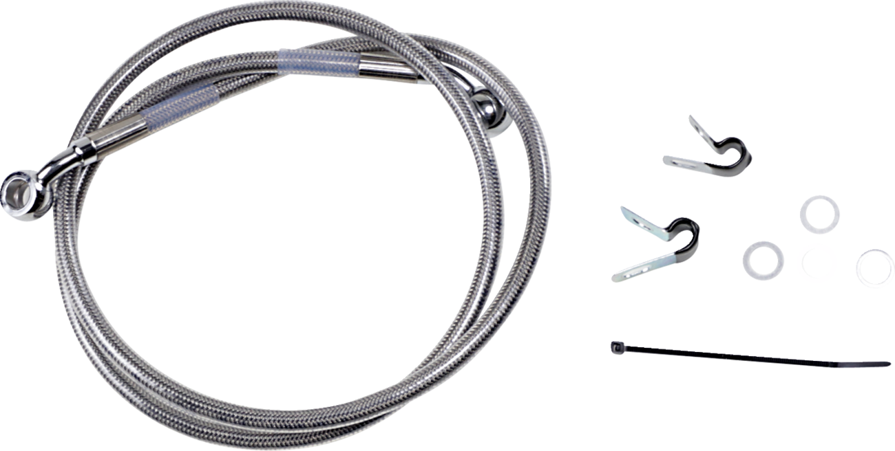 Drag specialties Brake Line - Front - +2" - Stainless Steel - XL Harley Davidson