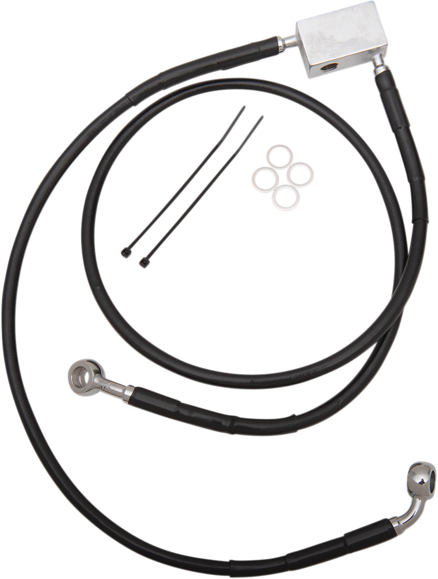 Drag Specialties Extended Length Black Vinyl Brake Line Kit