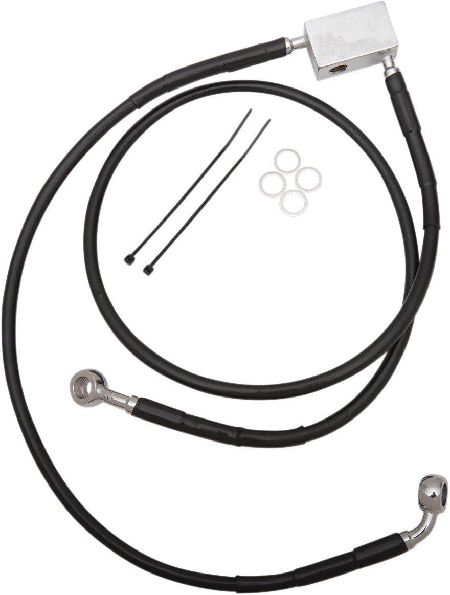 Drag Specialties Extended Length Black Vinyl Brake Line Kit
