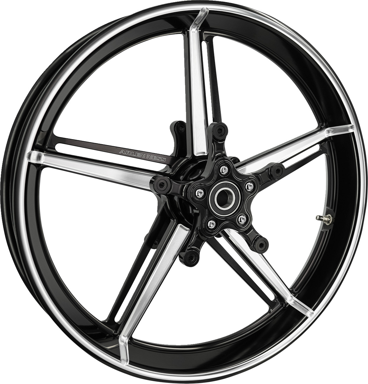 Arlen ness Wheel with Hub/Adapter - Factory 24 - Front - Black/Contrast Cut - 19x3.25 Harley Davidson