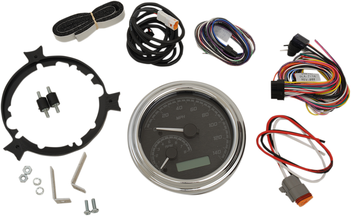 Dakota Digital Chrome Fatbob Tank Mounted Speedometer 9603 Harley