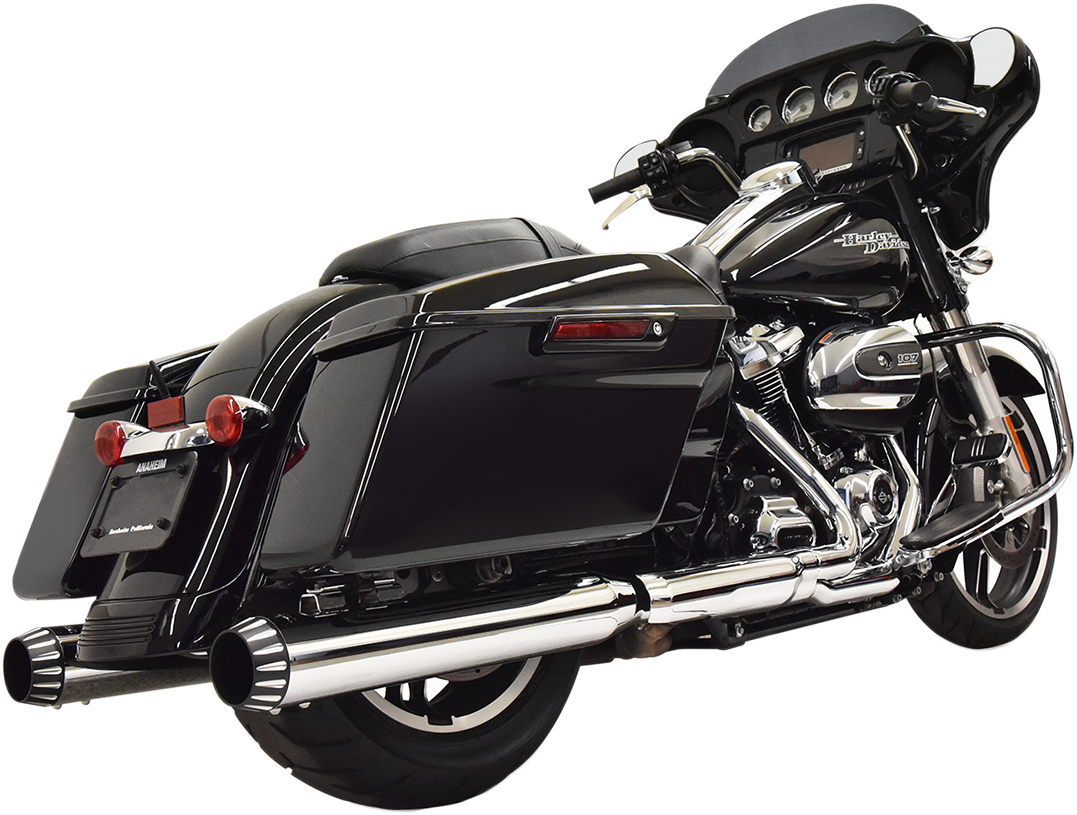 Bassani Chrome QNT 4" Slip On Exhaust Mufflers 17-20 Harley Touring Bagger FLHX