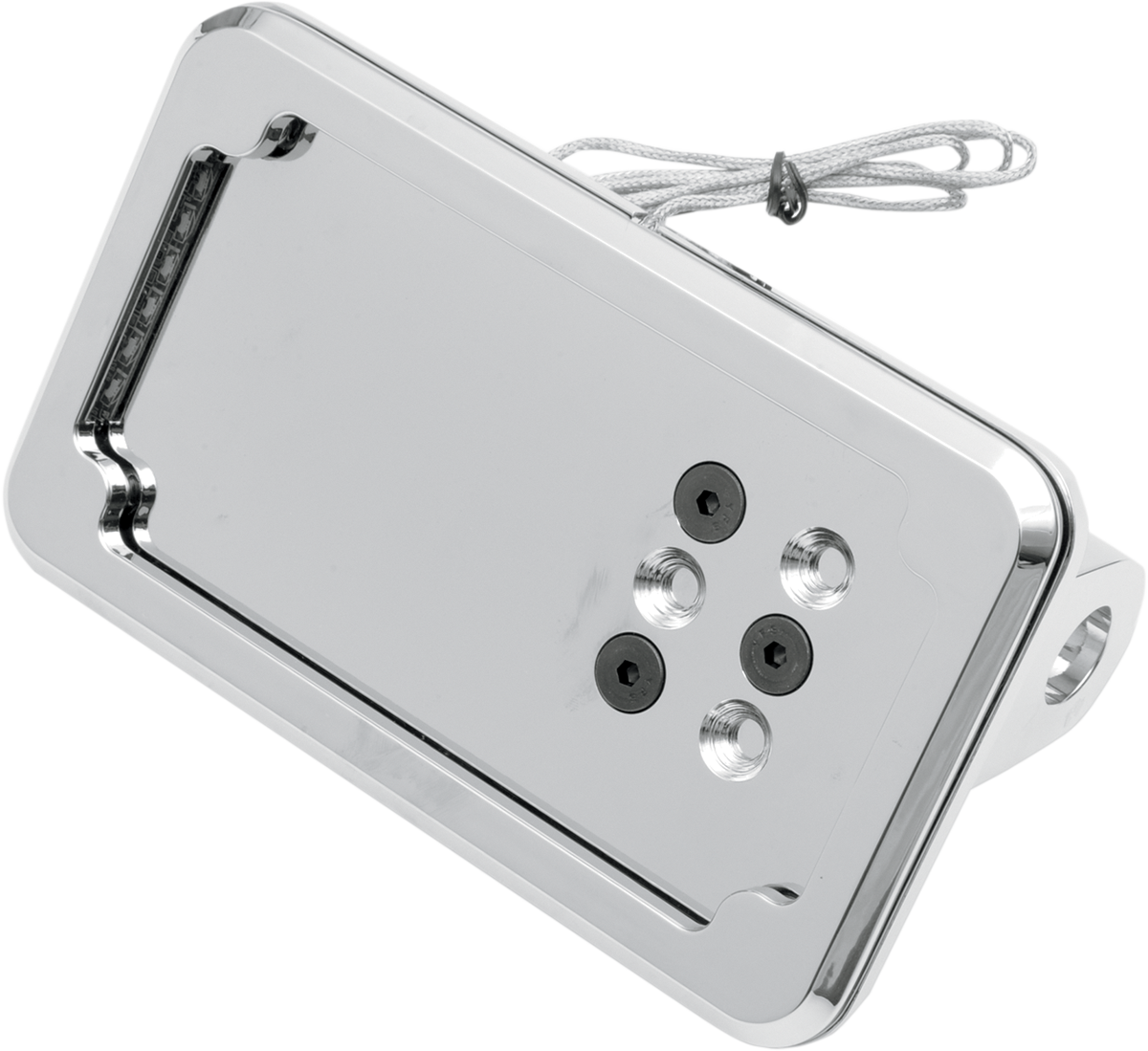 Cycle visions Horizontal License Plate Mount with Light - '86-'07 ST - Chrome Harley Davidson