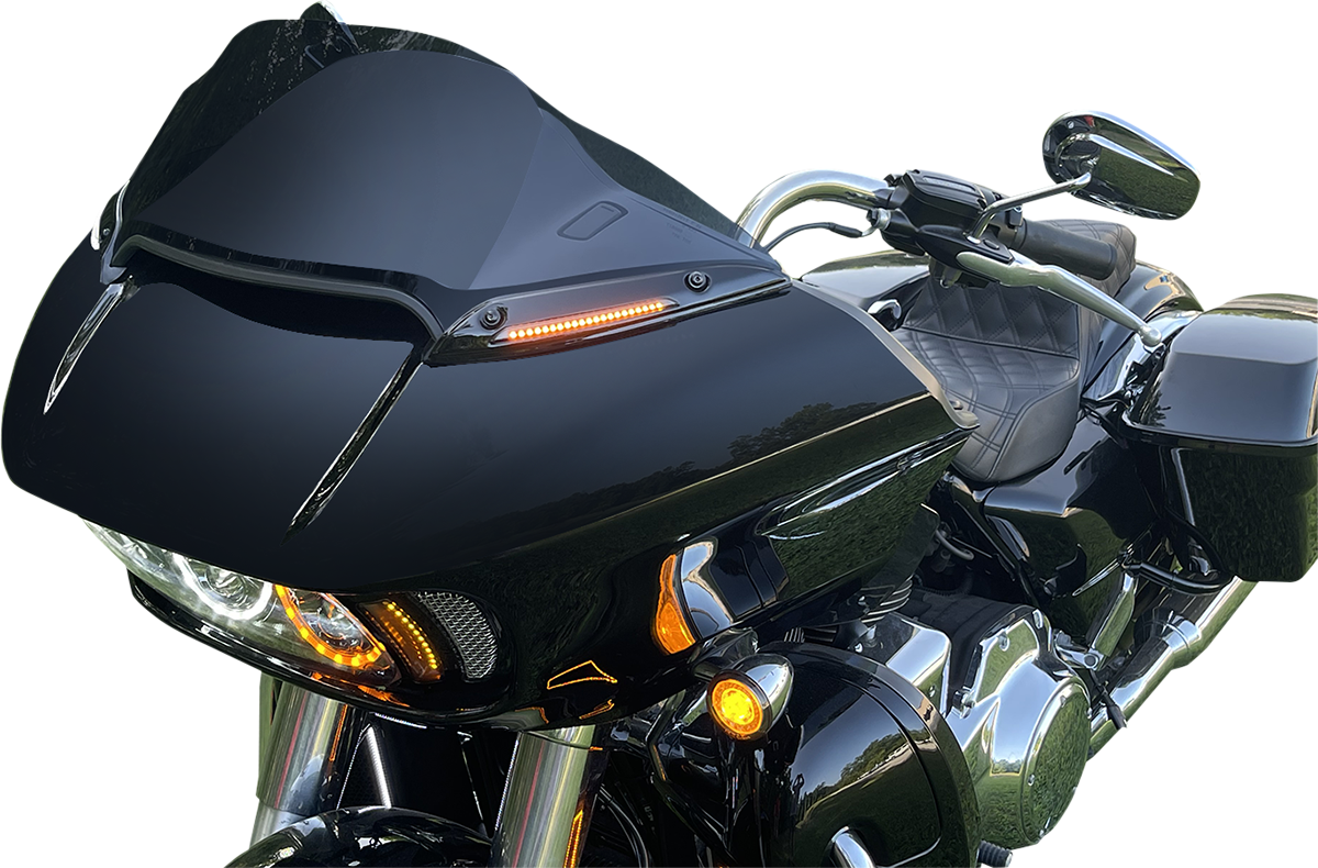 Custom Dynamics Dual Function LED Windshield Trim For Harley Road Glide 2015-2025