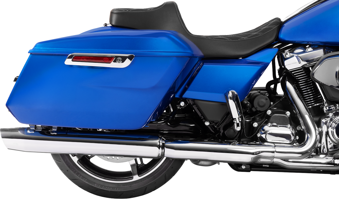 Drag specialties seats Extended Reach Predator III Set - Vinyl - Silver Double Diamond Stitch - FLT/FLH '23-'24 Harley Davidson