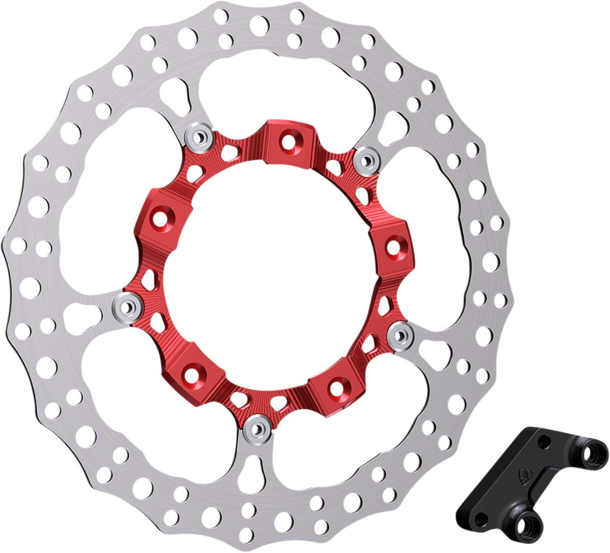 Arlen ness Rotor 14" - Front Right - Red Harley Davidson