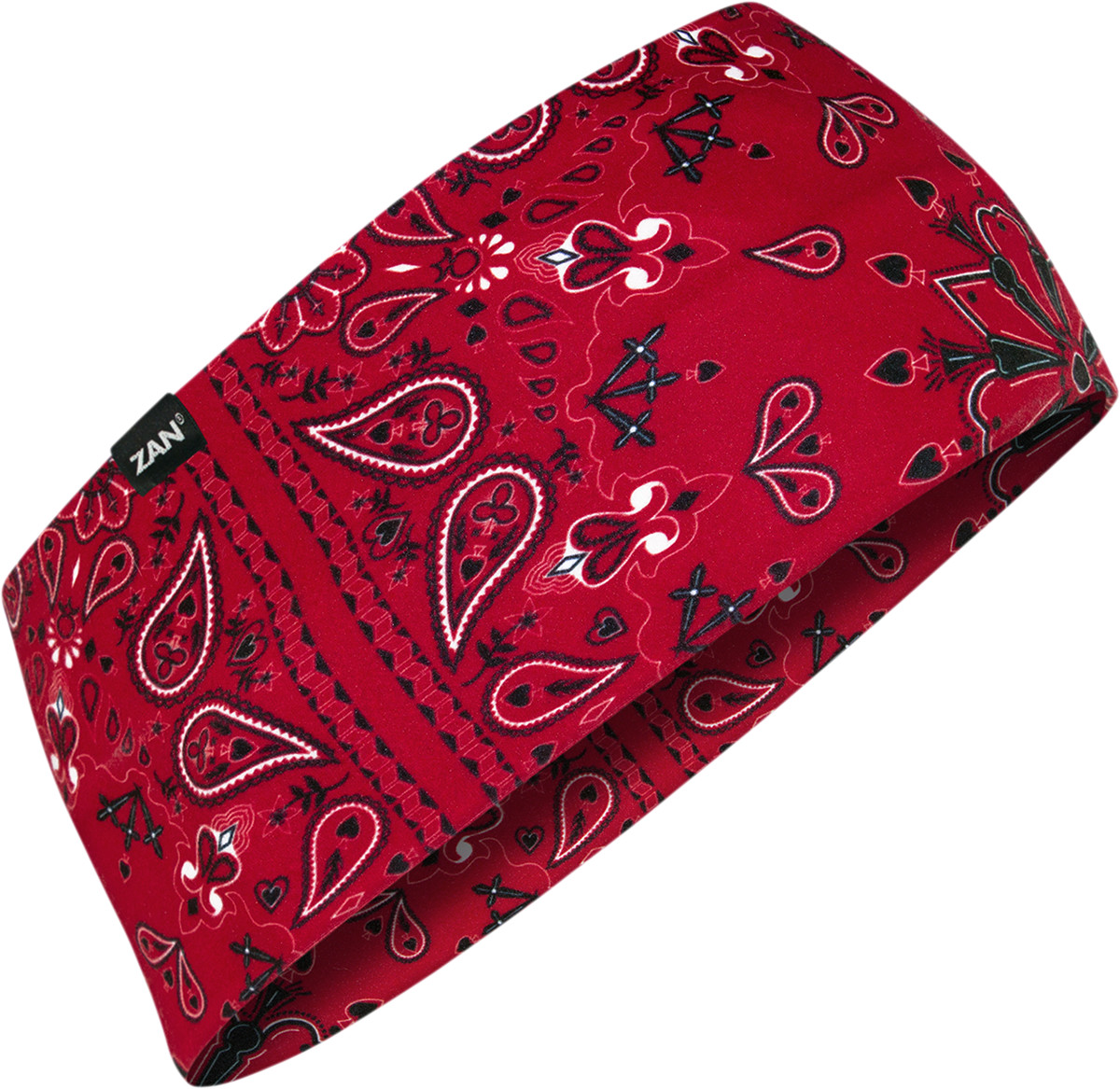 ZAN HEADGEAR SPORTFLEX HEADBAND UPF50+ RED PAISLEY