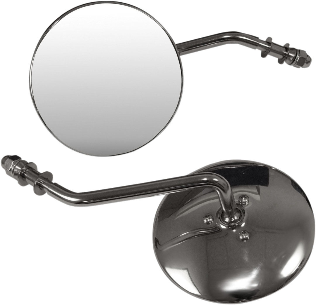 Emgo Mirrors - Side View - Smooth/Round - Short Stem - Pair - Universal