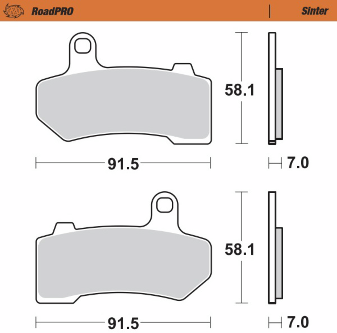 MOTO-MASTER RoadPro Sintered Metal Brake Pads
