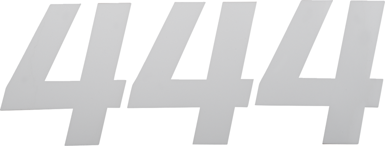 D'cor visuals Race Number Plate - #4 - White - 4"