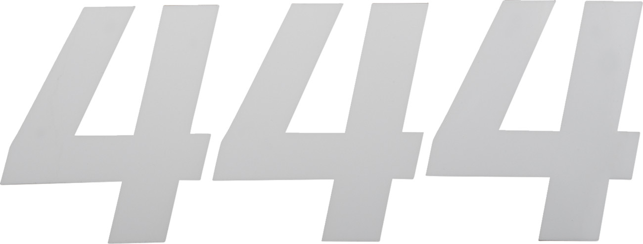 D'cor visuals Race Number Plate - #4 - White - 4"