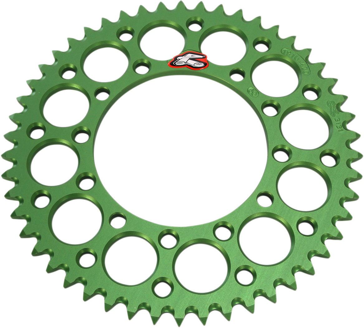 Renthal Rear Sprocket - Aluminum - 50 Tooth - Green - Kawasaki 50T