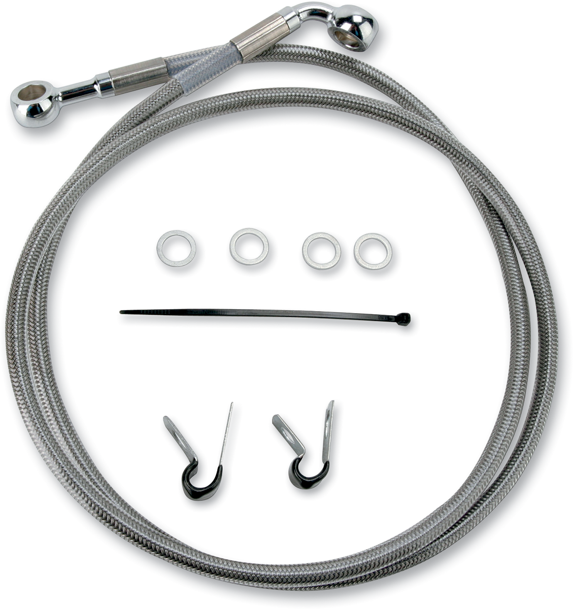 Drag specialties Brake Line - Front - +2" - Stainless Steel - XL Harley Davidson
