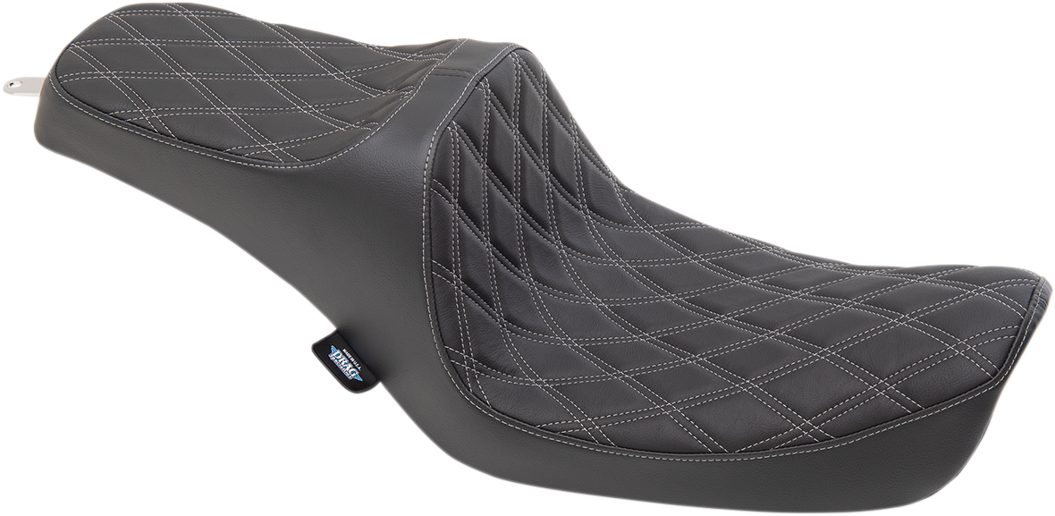 Drag specialties seats Predator III Seat - Double Diamond - Silver Stitching - FXD '96-'03 Harley Davidson