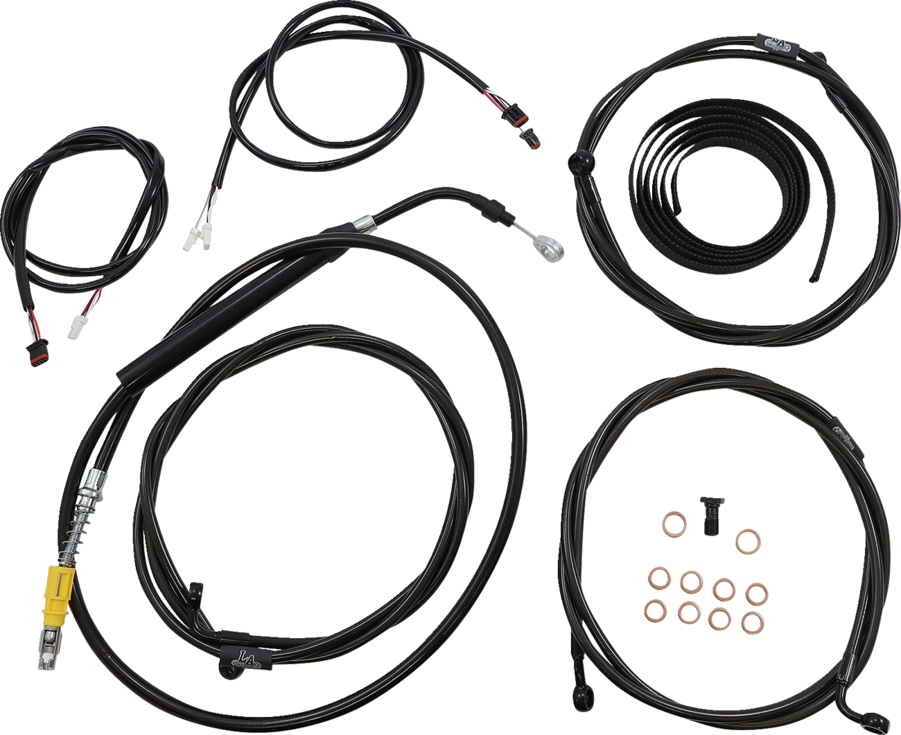La choppers Complete Plug-and-Play Cable Kit - 12" - 14" Handlebars - '21-'22 FLH - ABS - Midnight Harley Davidson