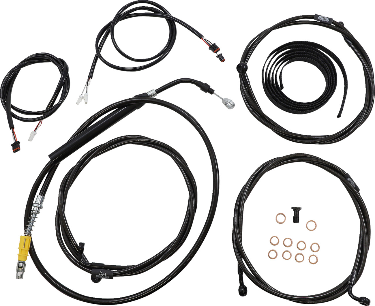 La choppers Complete Plug-and-Play Cable Kit - 12" - 14" Handlebars - '21-'22 FLH - ABS - Midnight Harley Davidson