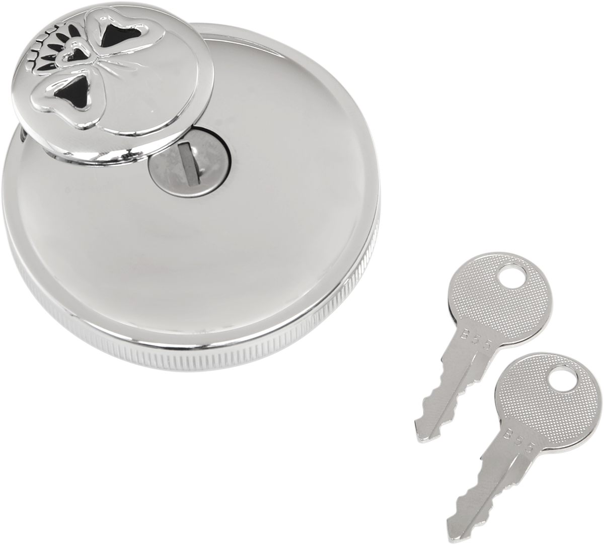 Drag specialties Locking Gas Cap - Skull - Non-Vented - Chrome Harley Davidson
